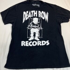 Death Row Records Ripple Junction Black Graphic T-Shirt Mens L Electric Chair
